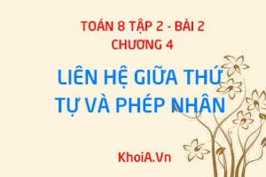 Liên hệ giữa thứ tự và phép nhân - Toán 8 bài 2 tập 2 chương 4